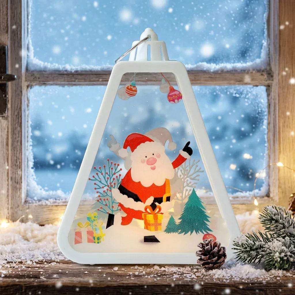 Christmas Lantern Durable Plastic Warm Light Indoor & Outdoor