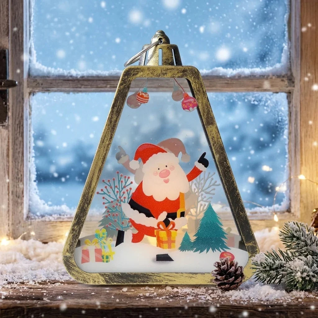 Christmas Lantern Durable Plastic Warm Light Indoor & Outdoor