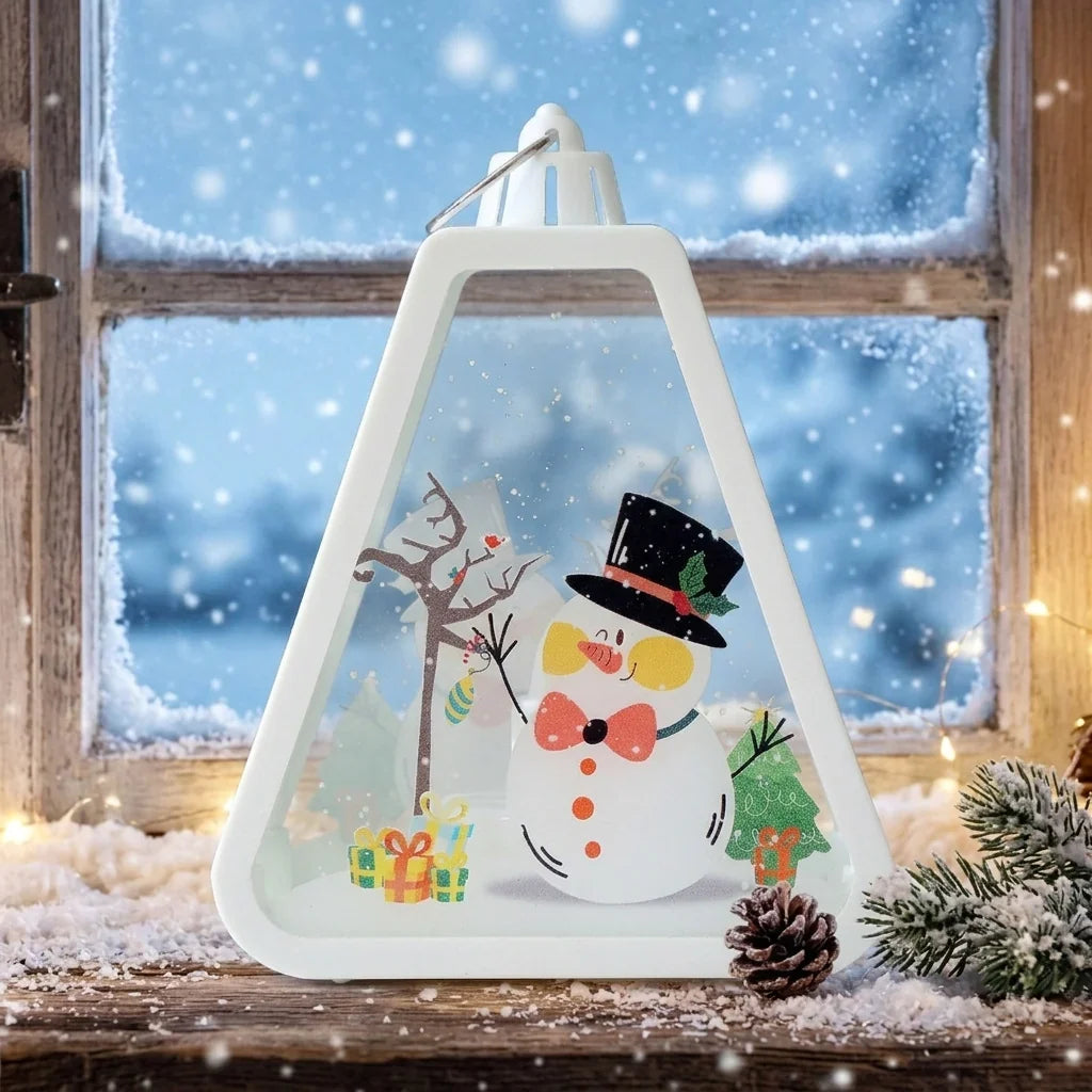 Christmas Lantern Durable Plastic Warm Light Indoor & Outdoor