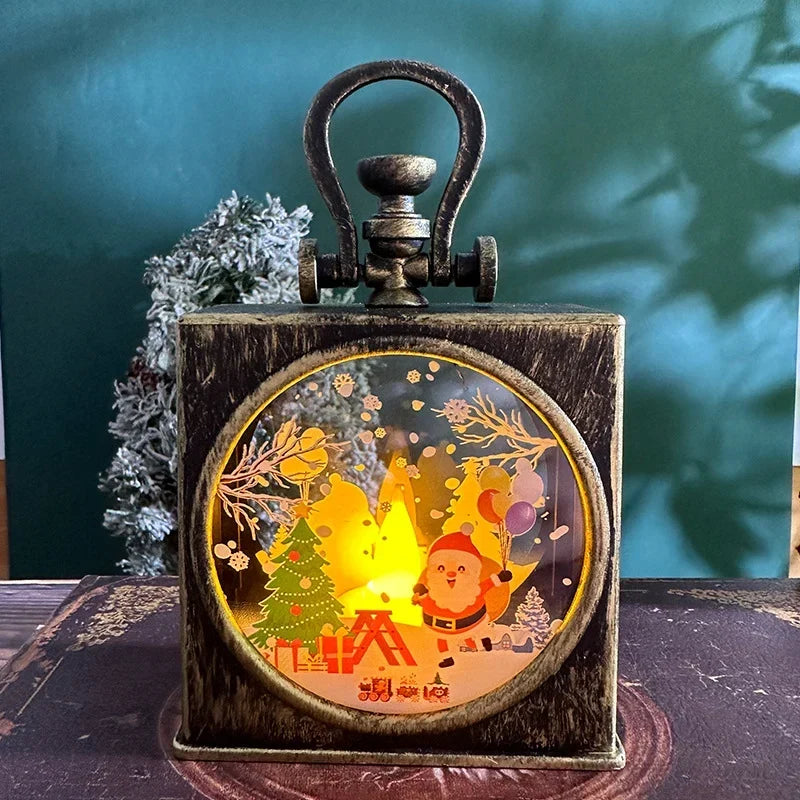 Christmas Lantern Flameless Warm LED Durable Metal