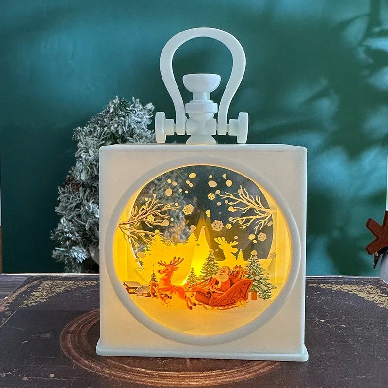 Christmas Lantern Flameless Warm LED Durable Metal