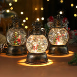 Christmas Lantern Glass Dome Winter Scene Battery-Powered LED