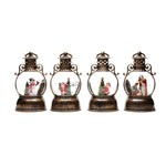 Christmas Lantern Glass Dome Winter Scene Battery-Powered LED