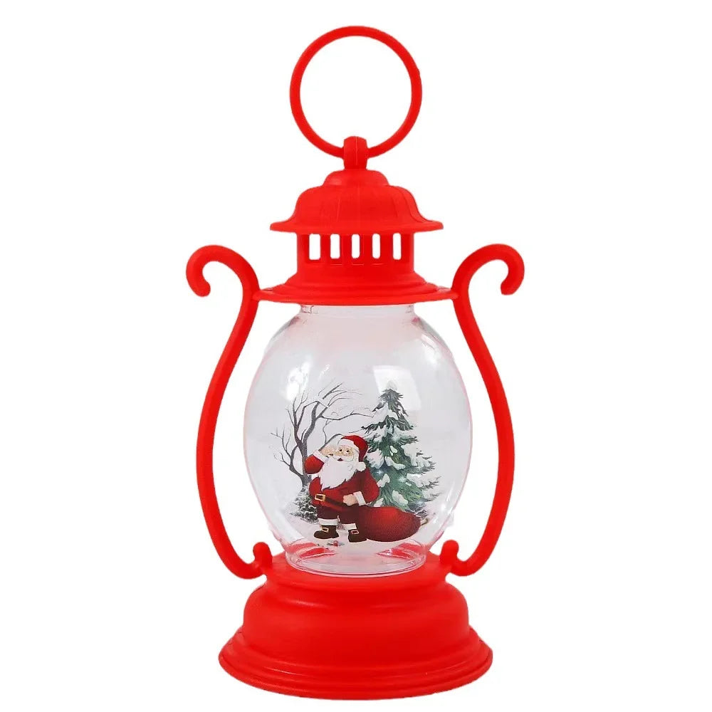 Christmas Lantern Glass & Metal Warm Light
