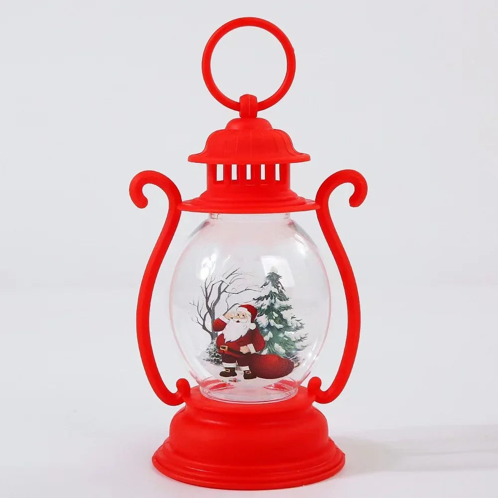 Christmas Lantern Glass & Metal Warm Light