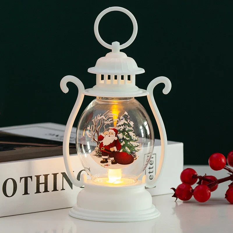 Christmas Lantern Glass & Metal Warm Light