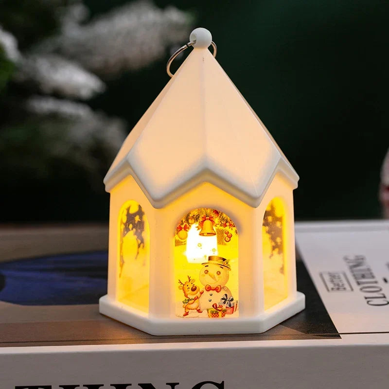 Christmas Lantern House-Shaped Flameless LED Warm Glow