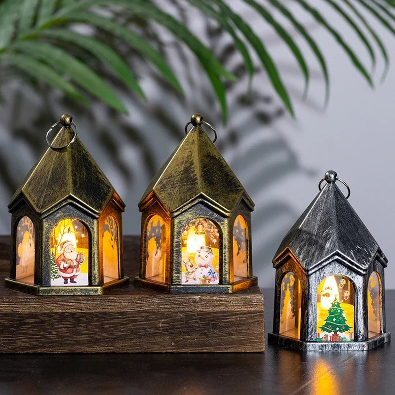 Christmas Lantern House-Shaped Flameless LED Warm Glow