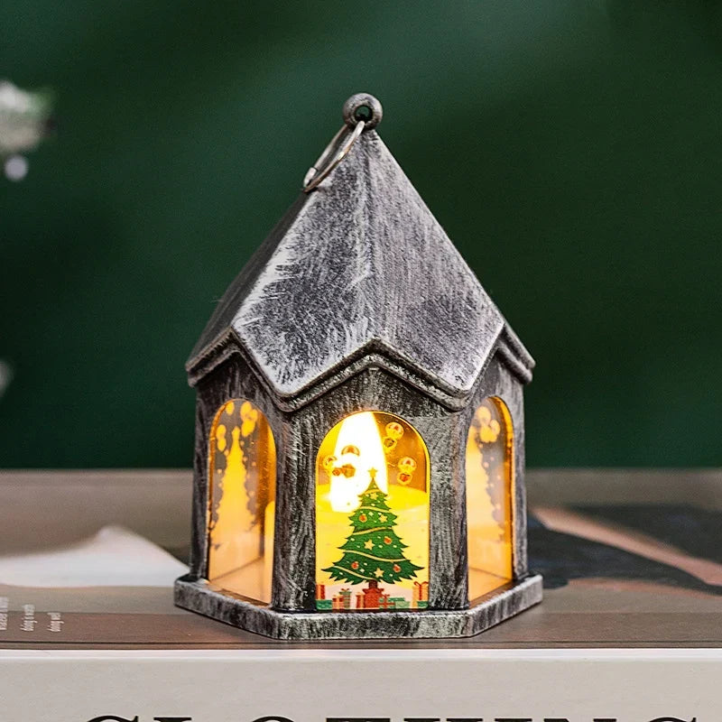 Christmas Lantern House-Shaped Flameless Warm LED