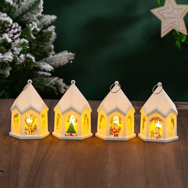 Christmas Lantern House-Shaped Flameless Warm LED
