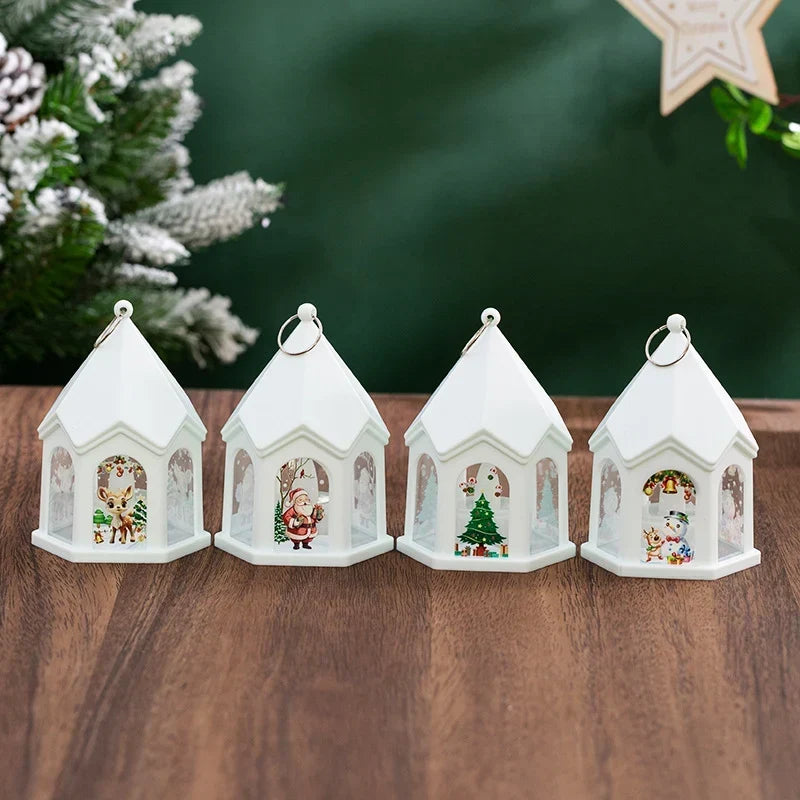Christmas Lantern House-Shaped Flameless Warm LED