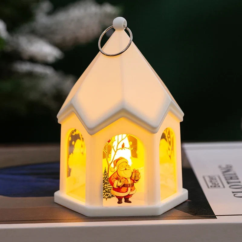 Christmas Lantern House-Shaped Flameless Warm LED
