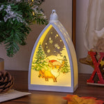 Christmas Lantern Integrated LED Santa & Snow Scene