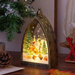 Christmas Lantern Integrated LED Santa & Snow Scene