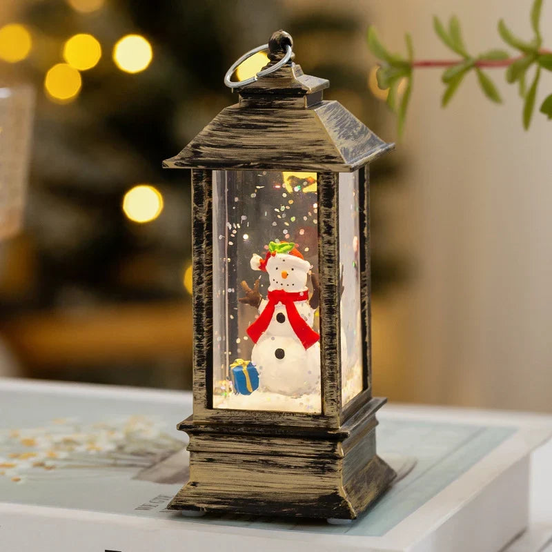 Christmas Lantern Integrated LED & Snow Effect