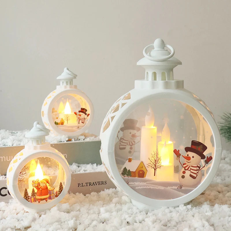 Christmas Lantern LED Flame-Free Weatherproof Indoor & Outdoor