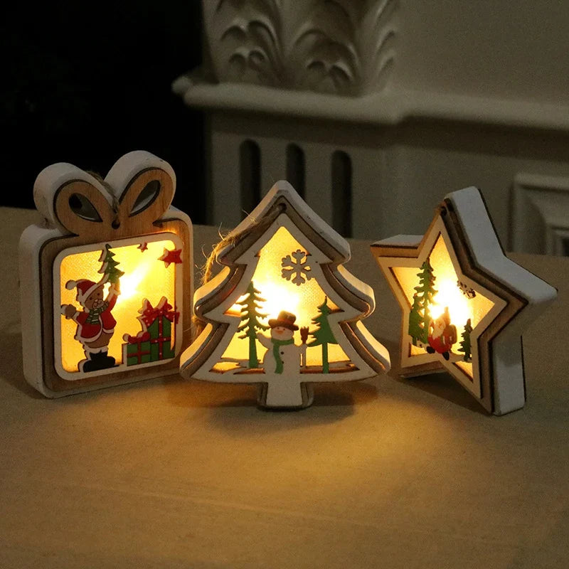 Christmas Lantern LED Soft-Glow Santa Scene