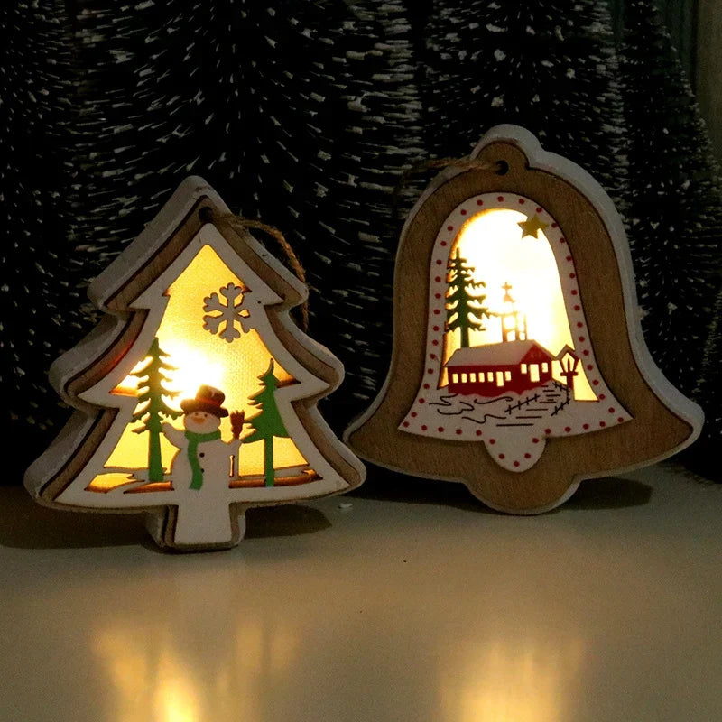Christmas Lantern LED Soft-Glow Santa Scene