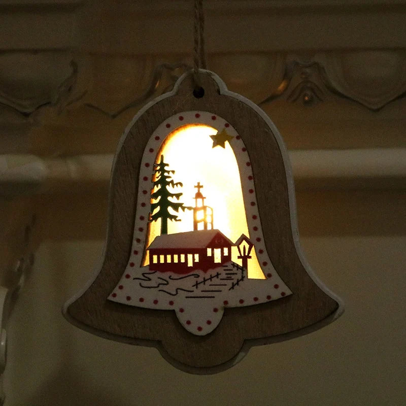 Christmas Lantern LED Soft-Glow Santa Scene