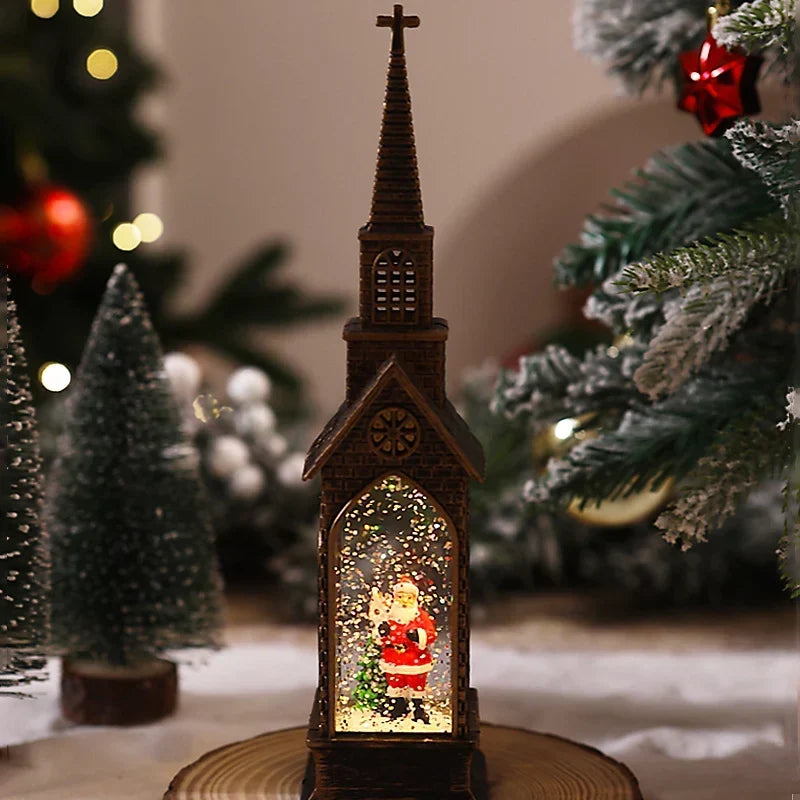 Christmas Lantern Movable Santa & Warm White LED