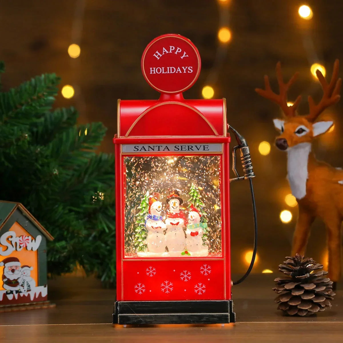 Christmas Lantern Musical Warm-Glow LED Battery-Powered