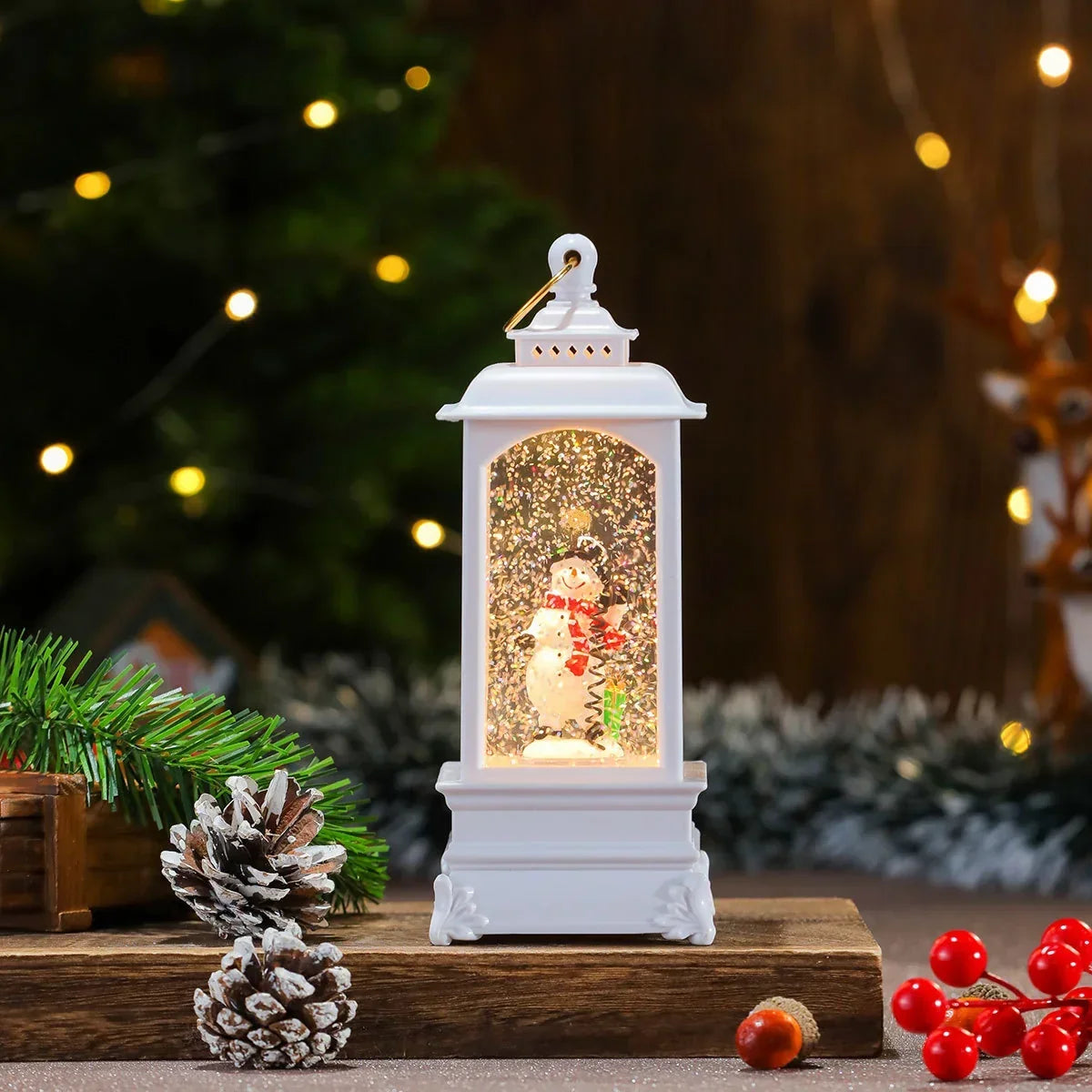 Christmas Lantern Musical Warm-Glow LED Battery-Powered
