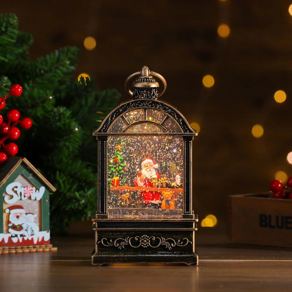 Christmas Lantern Musical Warm-Glow LED Battery-Powered
