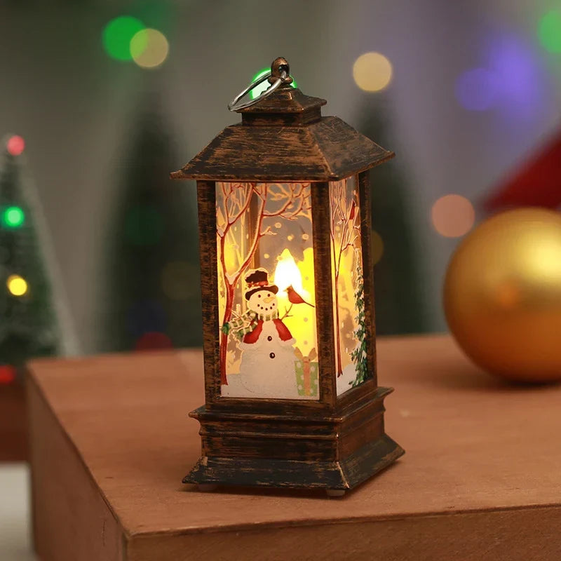Christmas Lantern Nostalgic Holiday Scene Energy-Efficient LED Durable Design