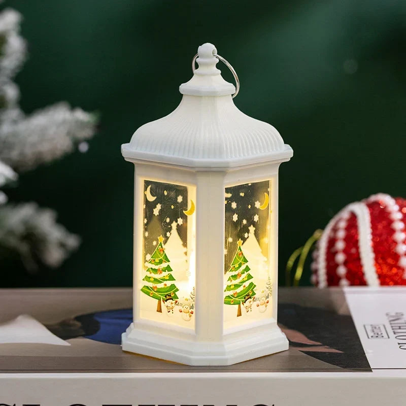Christmas Lantern Nostalgic Scene Durable Hanging & Tabletop