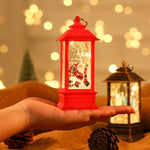 Christmas Lantern Santa Motif Warm Ambient Glow
