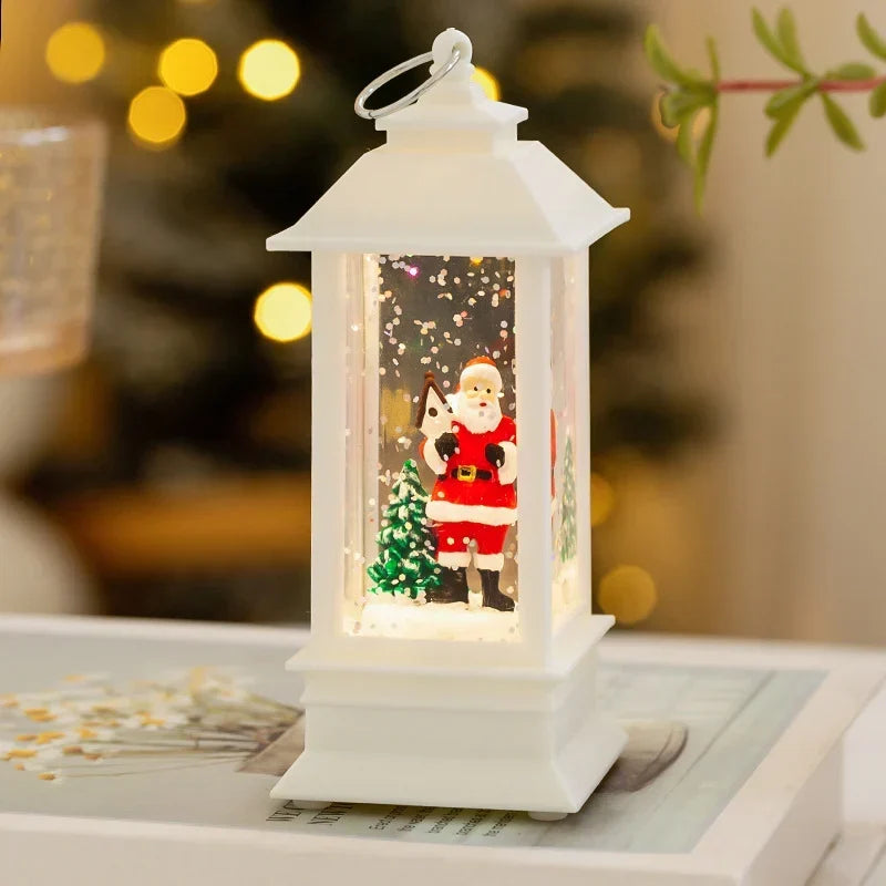 Christmas Lantern Santa Snow Scene LED Light