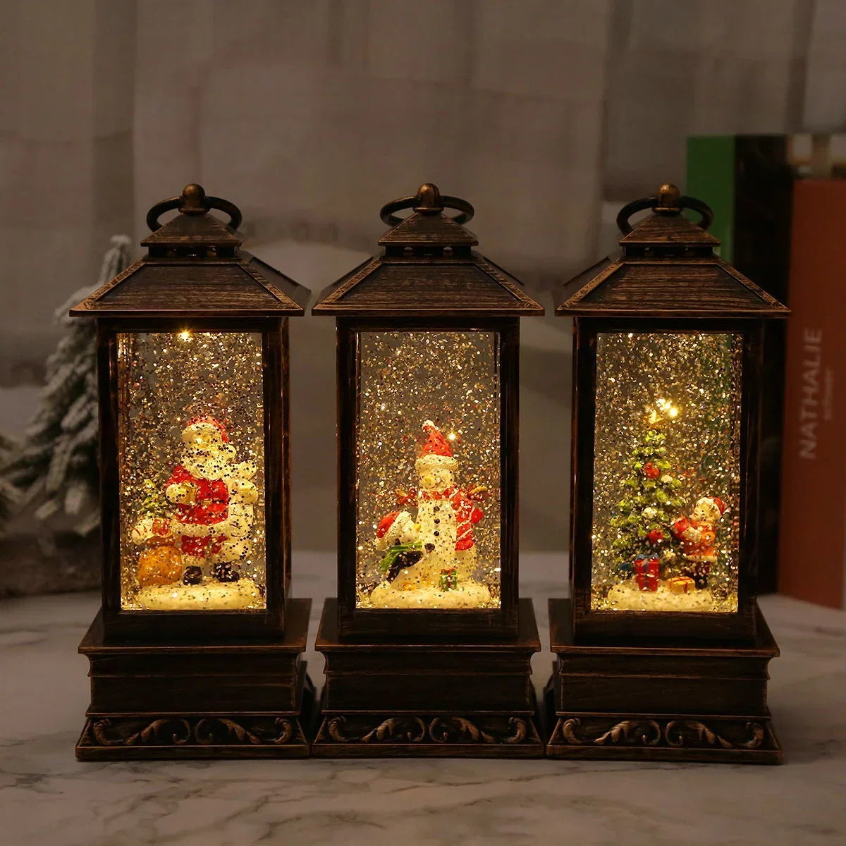 Christmas Lantern Snowman Design Integrated LED Warm White