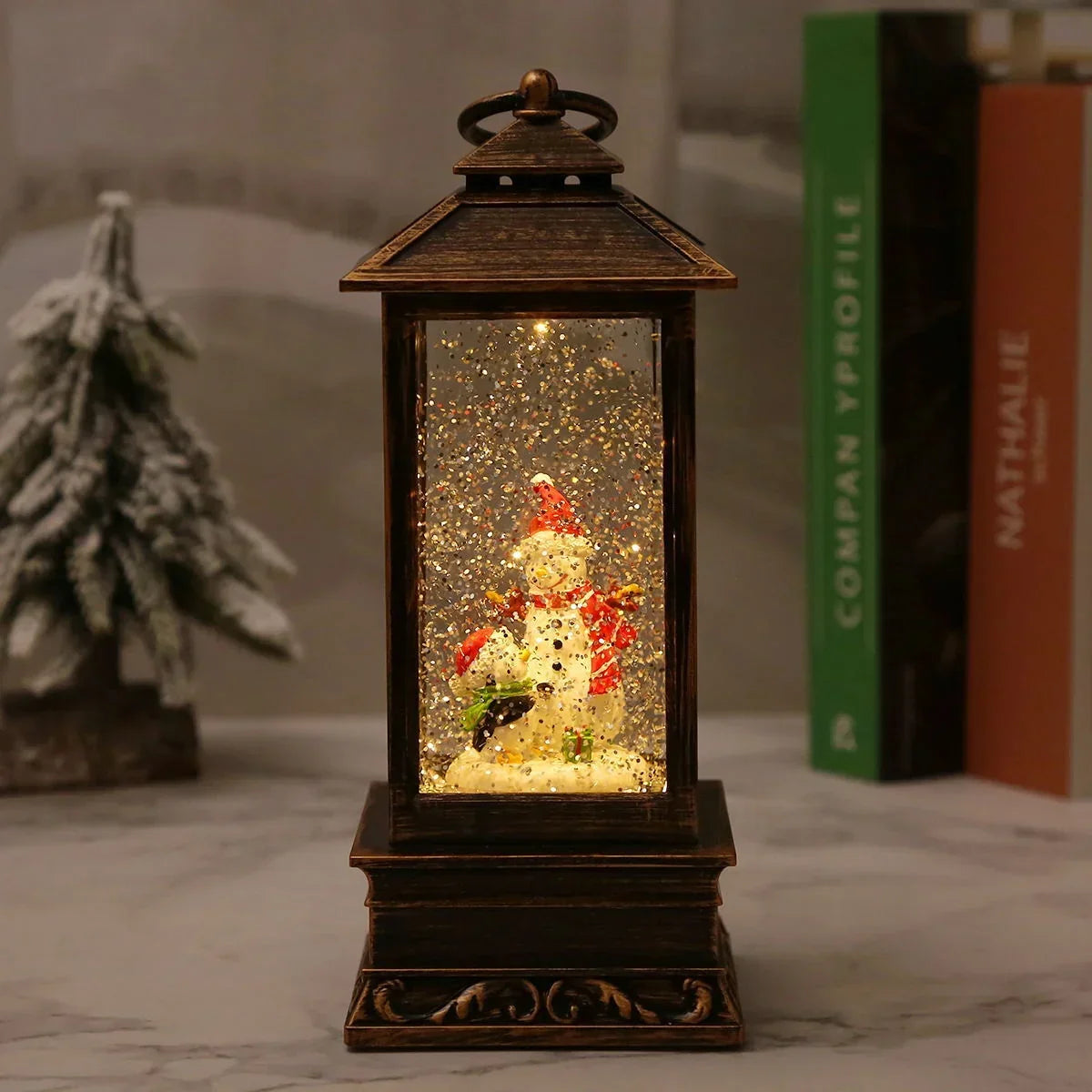 Christmas Lantern Snowman Design Integrated LED Warm White