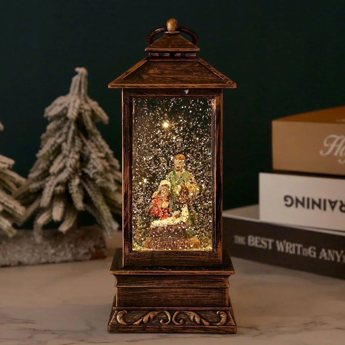 Christmas Lantern Snowman Design Integrated LED Warm White