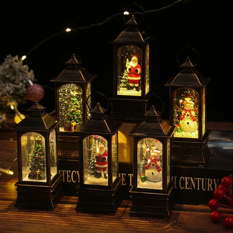Christmas Lantern Snowman Design Warm LED Glow