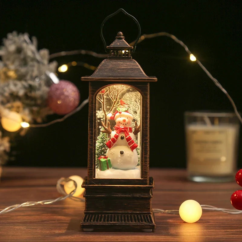 Christmas Lantern Snowman Design Warm LED Glow