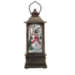 Christmas Lantern Snowman Motif Warm LED Tabletop