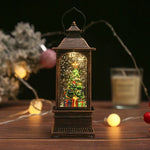 Christmas Lantern Snowman Motif Warm LED Tabletop
