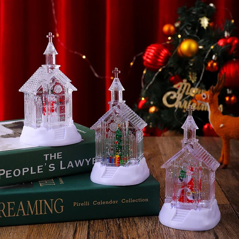 Christmas Lantern Snowman Scene Warm White LED Battery Free