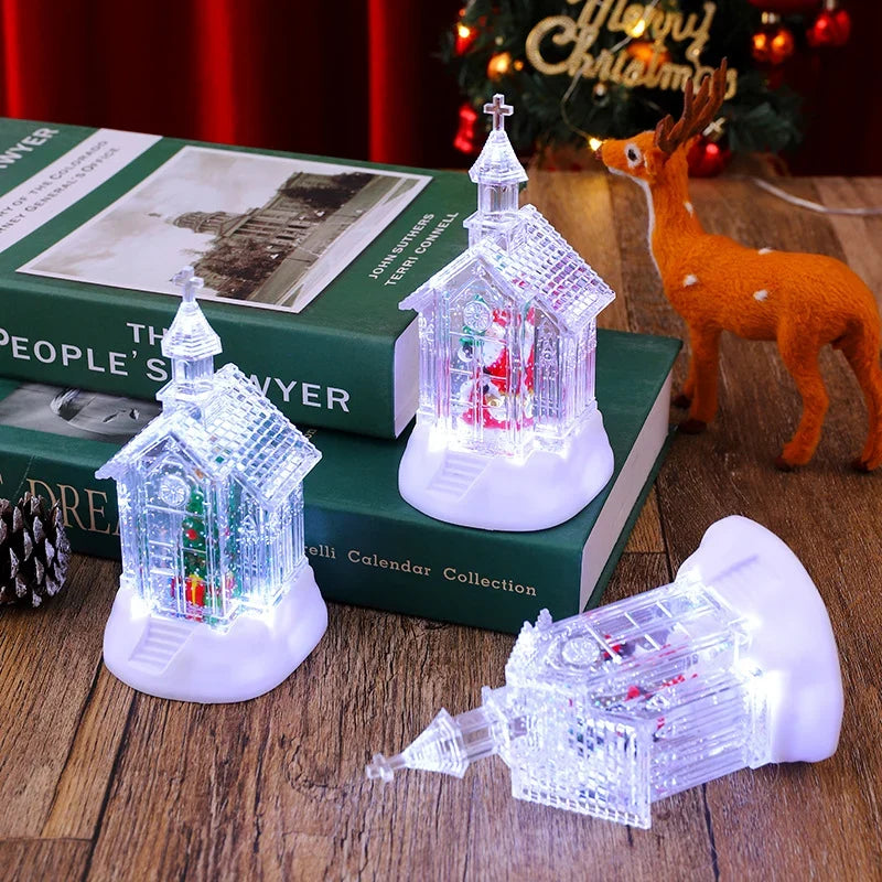 Christmas Lantern Snowman Scene Warm White LED Battery Free