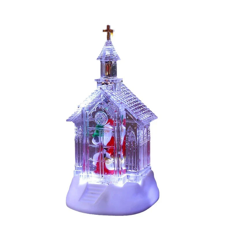 Christmas Lantern Snowman Scene Warm White LED Battery Free