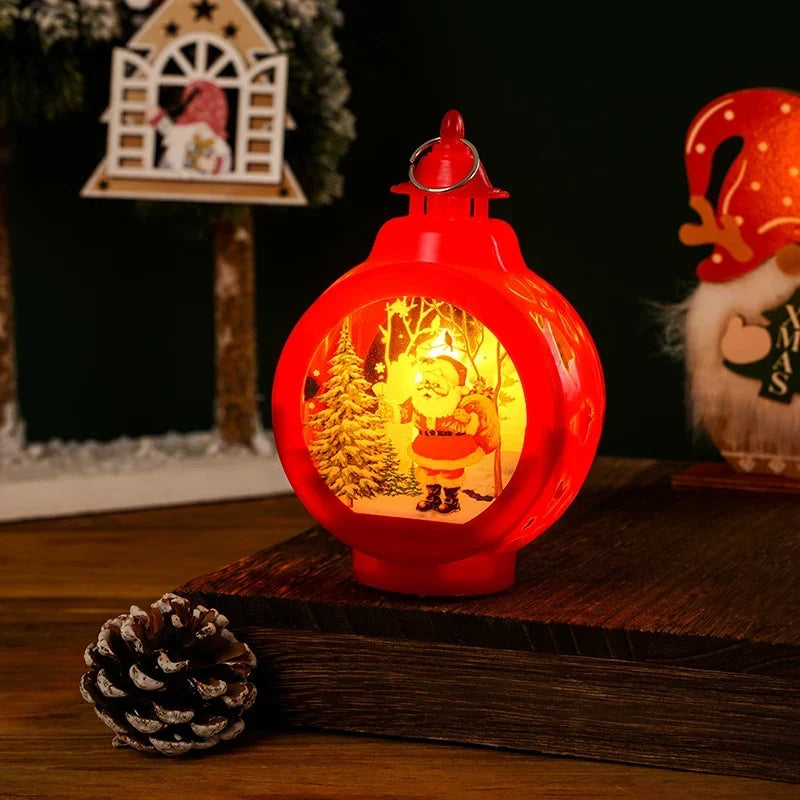 Christmas Lantern Soft LED Flameless Deer Scene