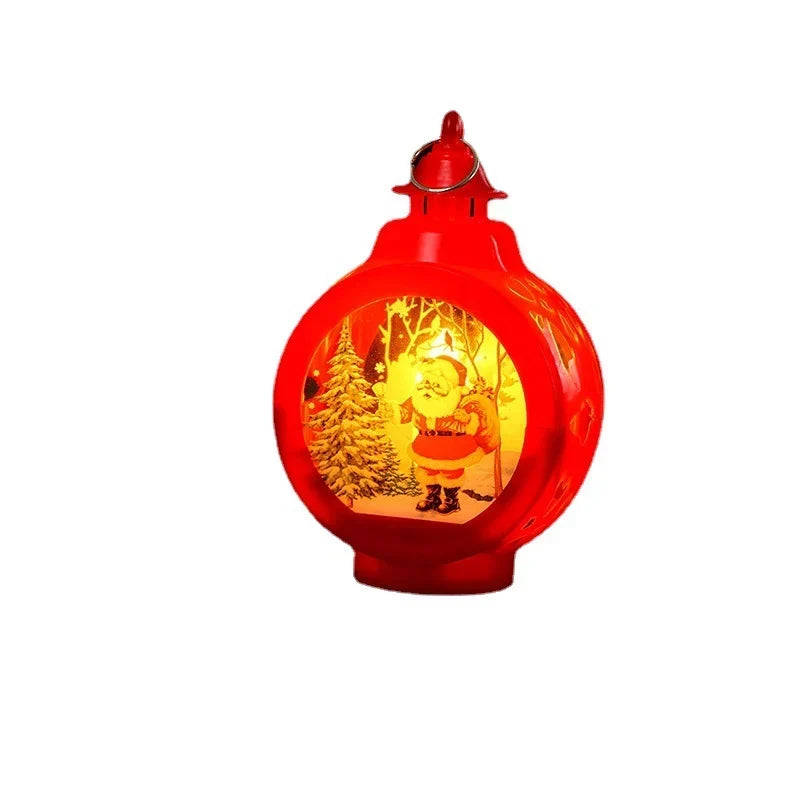 Christmas Lantern Soft LED Flameless Deer Scene