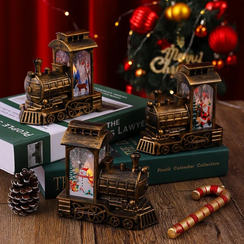 Christmas Lantern Train Scene Integrated Warm Light