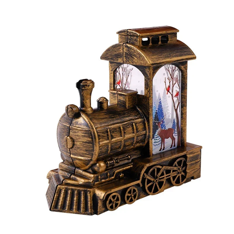 Christmas Lantern Train Scene Integrated Warm Light