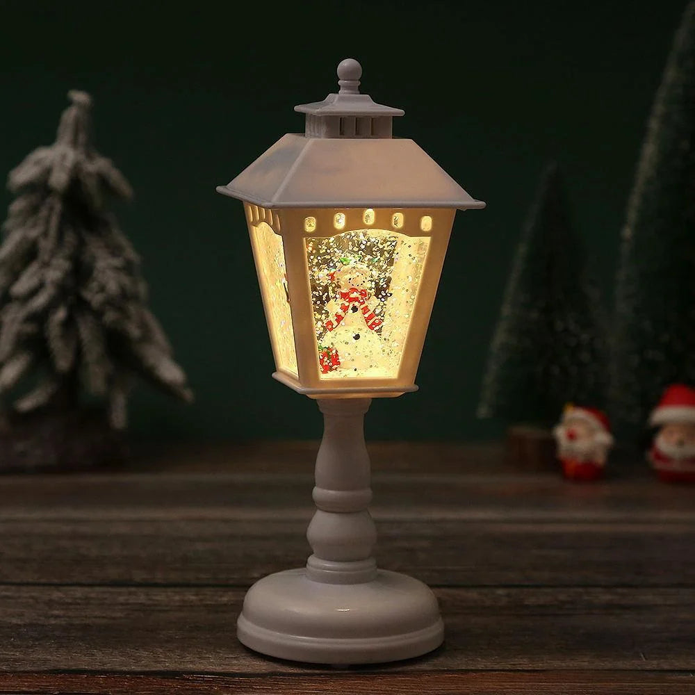 Christmas Lantern Vintage Illuminated Santa Figurine Indoor & Outdoor