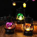 Christmas Lantern Vintage Metal & Glass Illuminated Scene