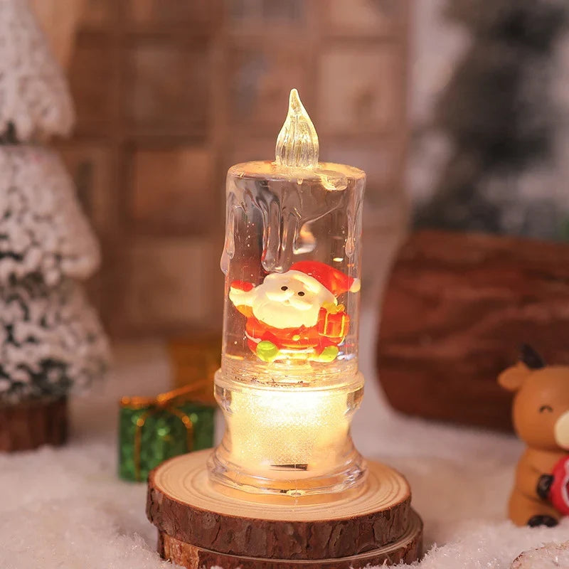 Christmas Lantern Warm LED Glitter Snow Scene