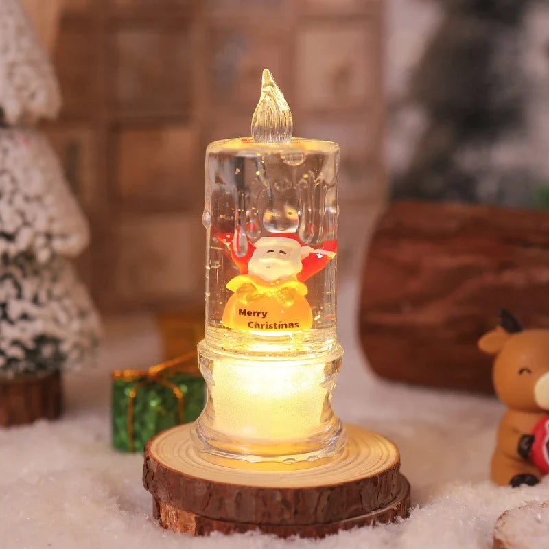 Christmas Lantern Warm LED Glitter Snow Scene