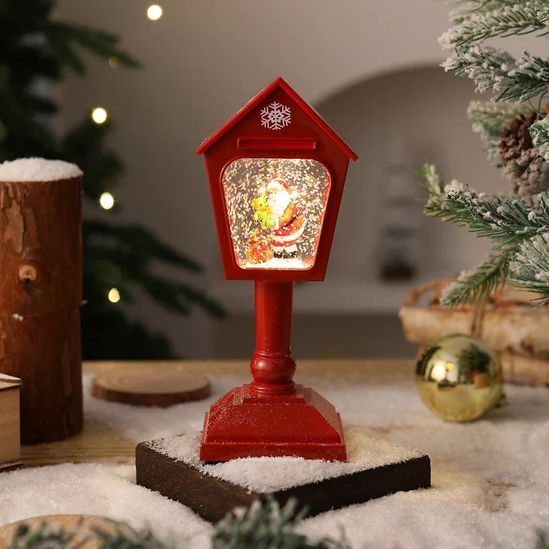 Christmas Lantern Warm White LED Snow Globe